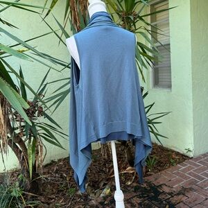 THEORY Blue Duster Water Fall cardigan